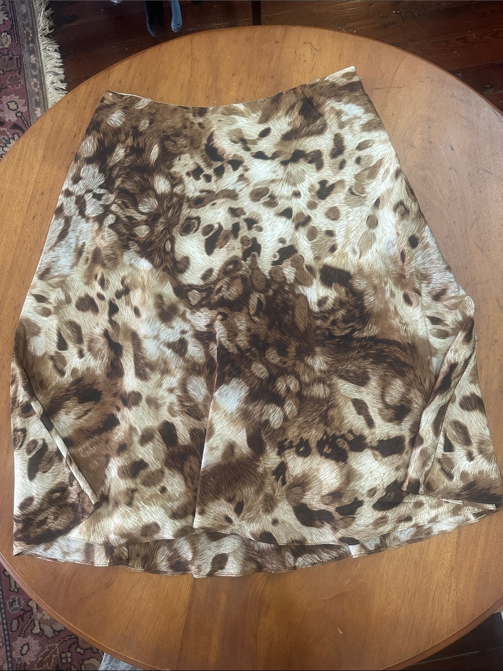 Dana Buchman Brown and Cream Animal-Print A-Line Skirt Size 10